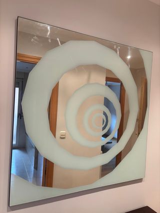 Espejo recibidor espiral blanco