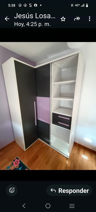 Armario juvenil rinconera