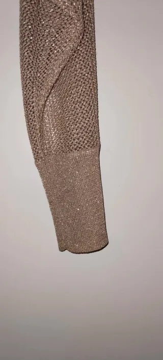 Chaqueta Zara Brillo Punto Dorada Talla M