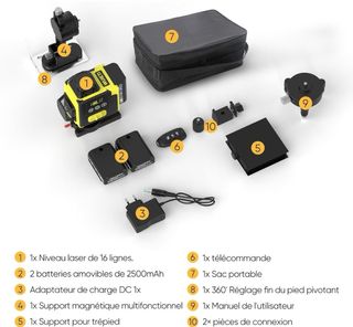 Nivel Láser 360° 4D 16 Líneas