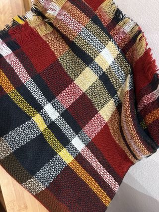 Bufanda cuadros extra grande roja y negra