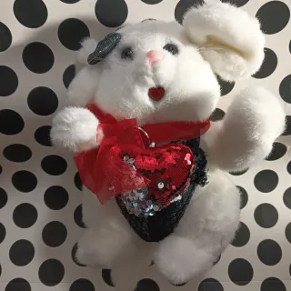 Coniglietto San Valentino con cuore paillettes