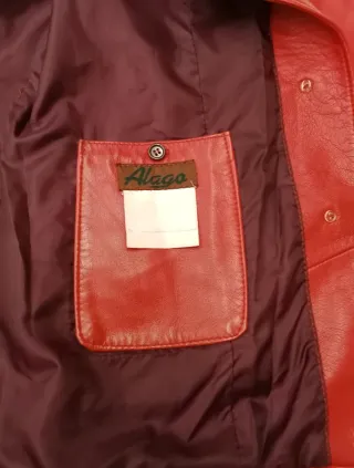 Blazer de piel rojo mujer