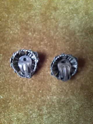 Pendientes Vintage Flor Turquesa Plata