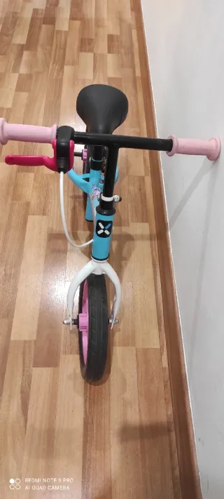 Bicicleta de equilibrio azul y rosa