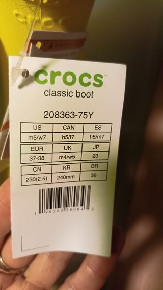 Botas Crocs Amarillas Talla 37