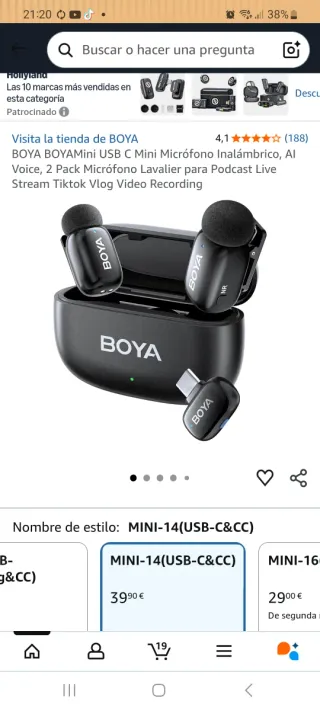 Micrófono Inalámbrico BOYA Mini