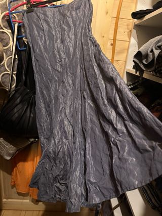 Falda larga gris plateada de fiesta, eventos, etc.