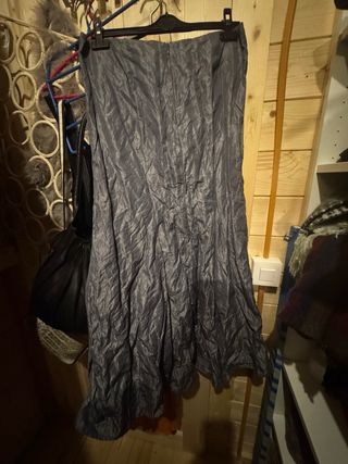 Falda larga gris plateada de fiesta, eventos, etc.