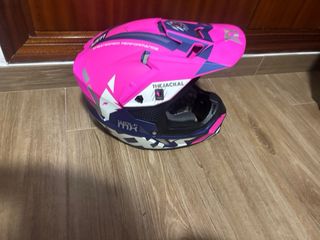 Casco de Motocross Rosa y Azul