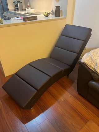 Sillón relax de piel marrón