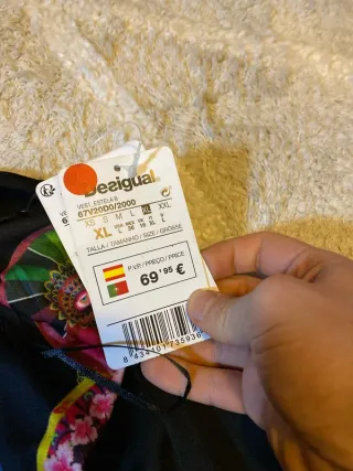 Vestido Desigual Negro Estampado Talla XL