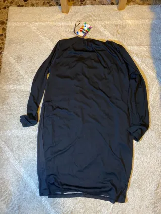 Vestido Desigual Negro Estampado Talla XL