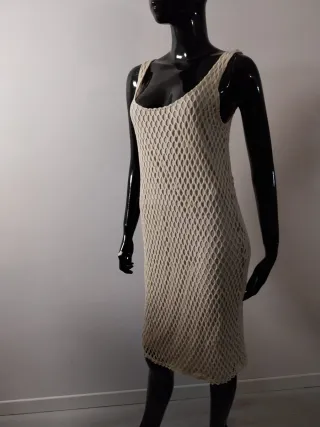 Abito Zara rete beige con profonde scollature