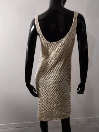 Abito Zara rete beige con profonde scollature