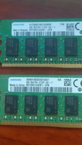 Memorias ram 8gb ddr4 2133 mhz samsung (2 x 4gb)