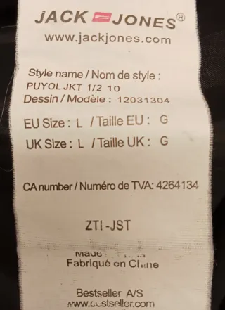 Chaqueta cuadros gris Talla L de hombre