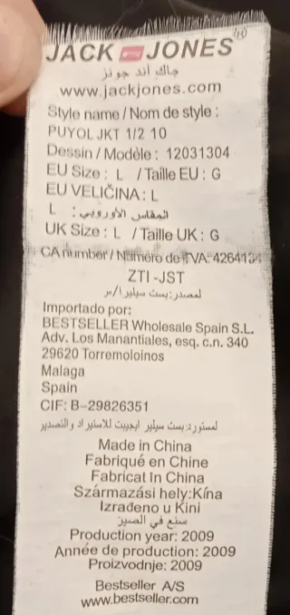 Chaqueta cuadros gris Talla L de hombre