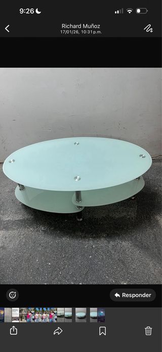 Mesa centro cristal templado doble nivel