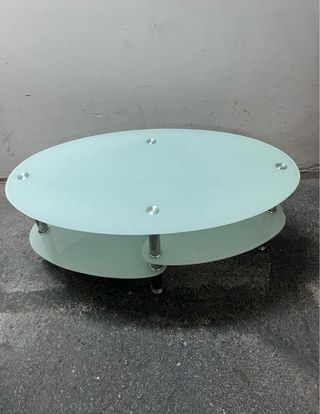 Mesa centro cristal templado doble nivel