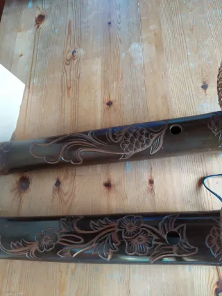 Lámparas Mimbre y Bambú Marrón