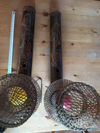 Lámparas Mimbre y Bambú Marrón