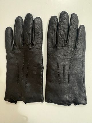 Guantes de piel negros mujer. Talla M
