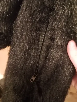 Abrigo Piel Sintética Negro