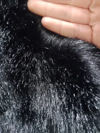 Abrigo Piel Sintética Negro