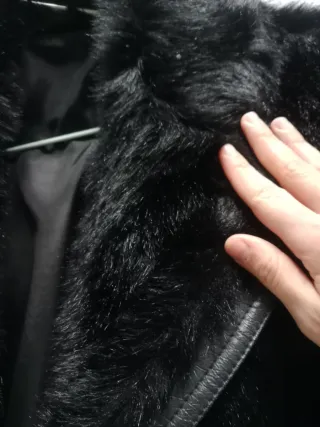 Abrigo Piel Sintética Negro