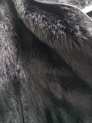 Abrigo Piel Sintética Negro