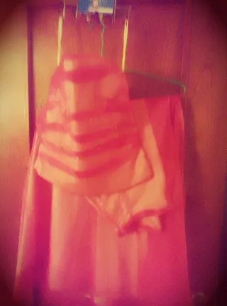 Vestido 2 piezas rosa fucsia con fular 1sola puest