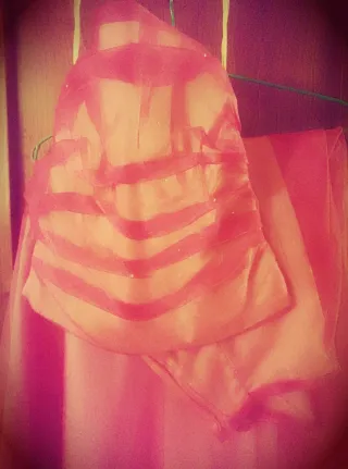 Vestido 2 piezas rosa fucsia con fular 1sola puest