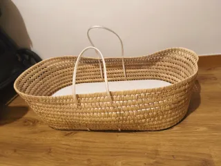 Capazo moisés mimbre con asas