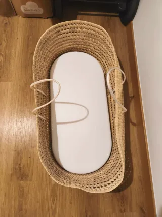 Capazo moisés mimbre con asas