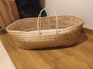 Capazo moisés mimbre con asas