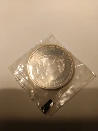 Moneda Plata 925 Felipe y Letizia 2004