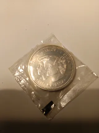 Moneda Plata 925 Felipe y Letizia 2004