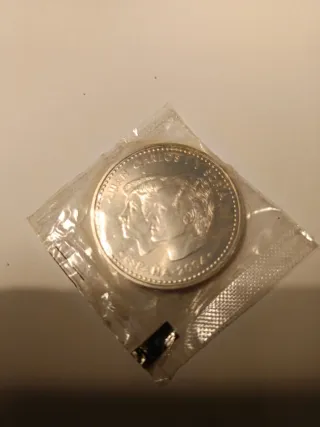 Moneda Plata 925 Felipe y Letizia 2004