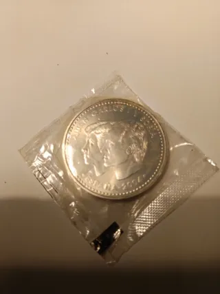 Moneda Plata 925 Felipe y Letizia 2004