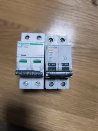 2 Interruptores Automáticos Schneider y Merlin 63A