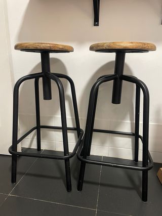Taburete alto Sklum madera y metal (2 unidades)
