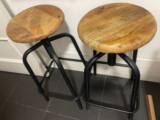 Taburete alto Sklum madera y metal (2 unidades)
