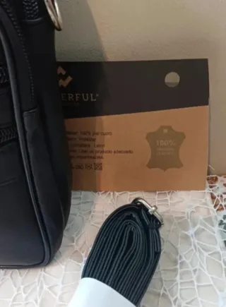 Bolso Piel Hombre Bandolera Cremallera