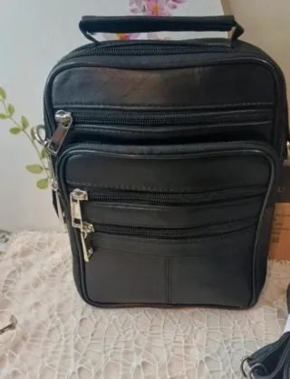 Bolso Piel Hombre Bandolera Cremallera