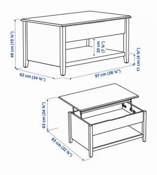 Mesa de centro elevable VITTERYD IKEA