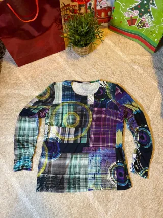 Camiseta Sweet manga larga patchwork multicolor