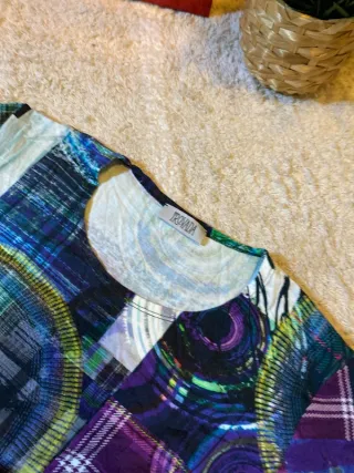 Camiseta Sweet manga larga patchwork multicolor