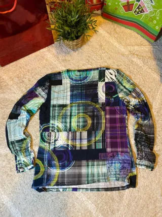 Camiseta Sweet manga larga patchwork multicolor