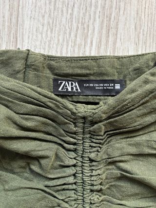 Falda larga ZARA verde oliva